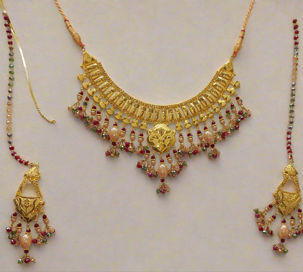 Gold-Plated Bridal Jewelry Set – Traditional Elegance