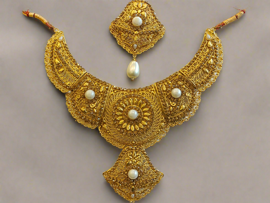 Trending Bridal jewelry gold Polish set