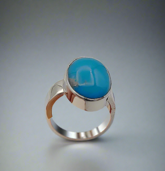 Silver ring 925 with natural feroza stone Unisex(male & female)