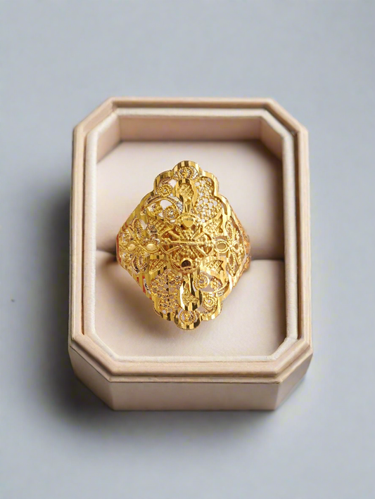 Ornate Gold-Plated Filigree Ring