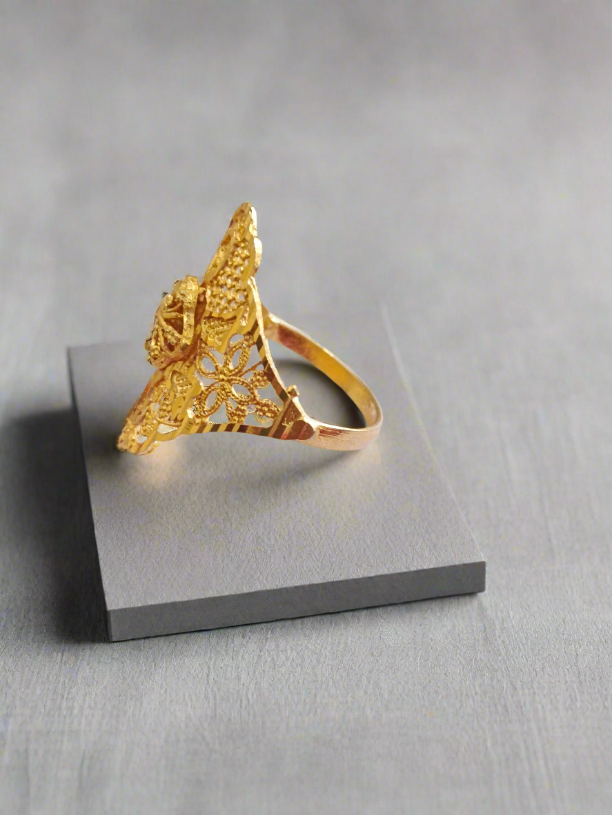 Ornate Gold-Plated Filigree Ring