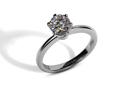 Classic Solitaire Silver Ring