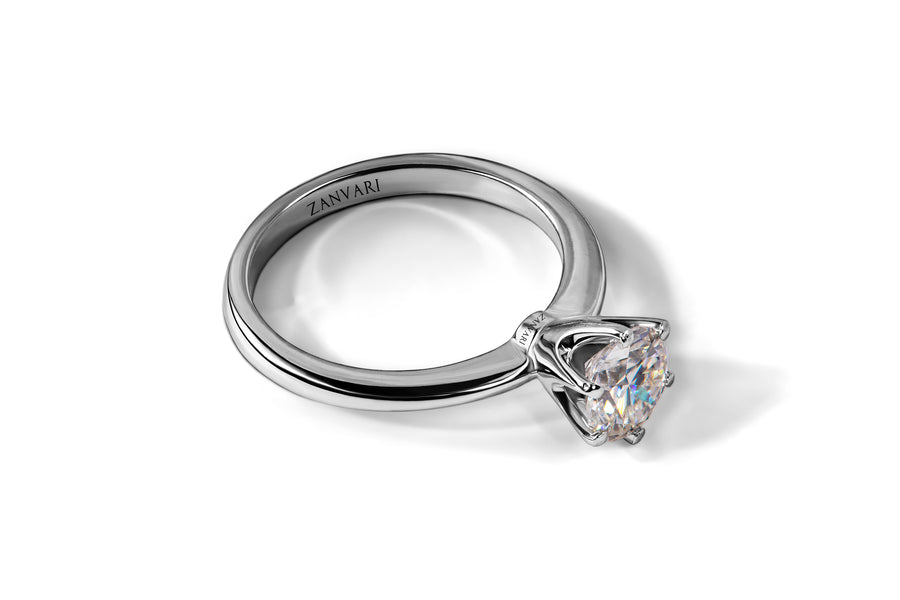 Classic Solitaire Silver Ring