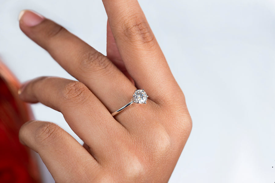 Classic Solitaire Silver Ring