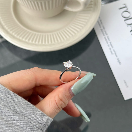 Elegant Solitaire Round-Cut Engagement Ring