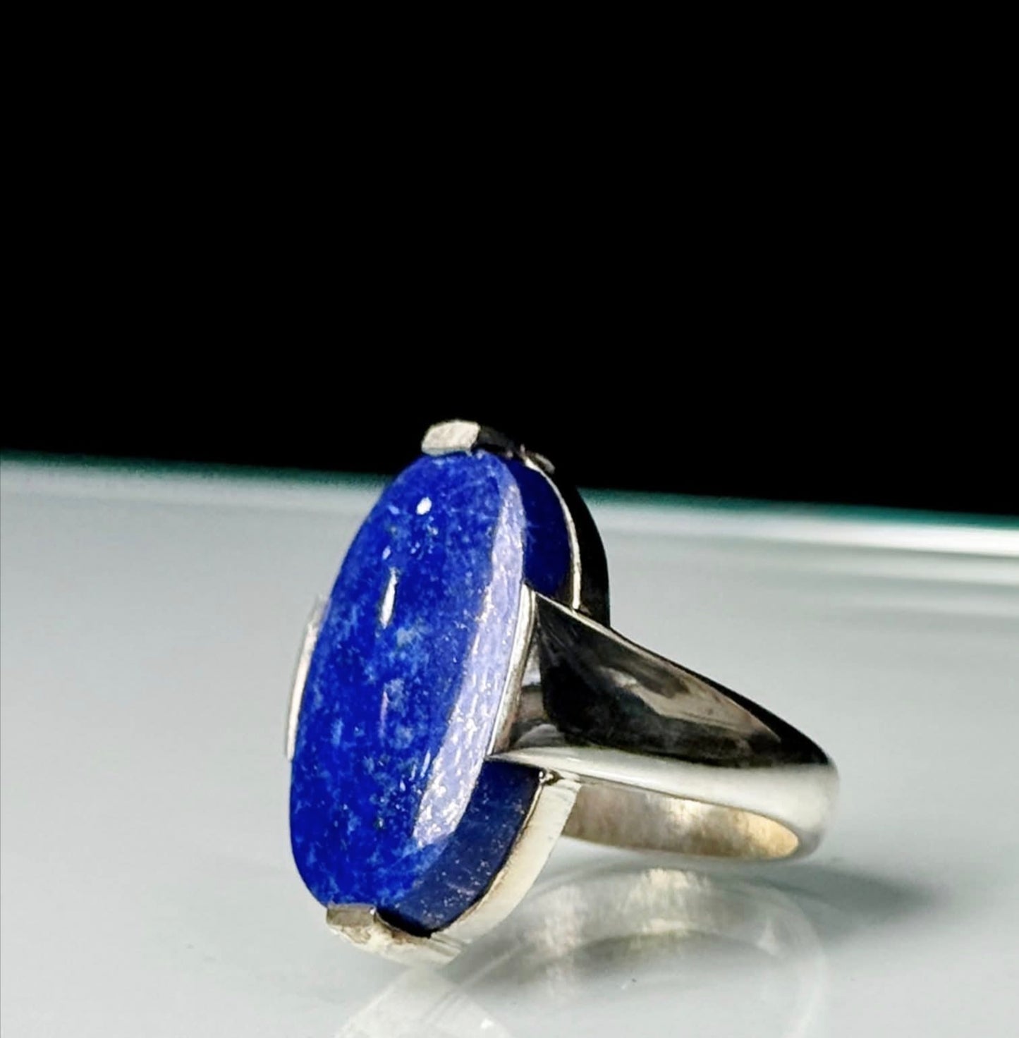 Neelam Stone Silver Ring